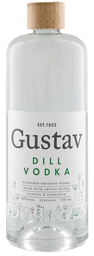 GUSTAV DILL VODKA 40% (1 x 0,7 L) Artisan Premium Dill Vodka aus Finnland, mild und harmonisch weich, handgefertigt im Norden Finnlands