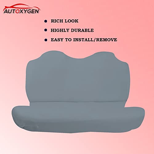 Image of AUTOXYGEN Car Towel Seat Cover Accessories Front & Rear 100% Pure Cotton Fabric, Sweat Control Complete Set for Swift Dzire (Front Detachable Headrest, Grey)