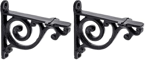 Richelieu Hardware BP9441100900 Rustic Decorative Shelf Support 3-9/16 in (90 mm), Matte Black (Pack of 2) image 4