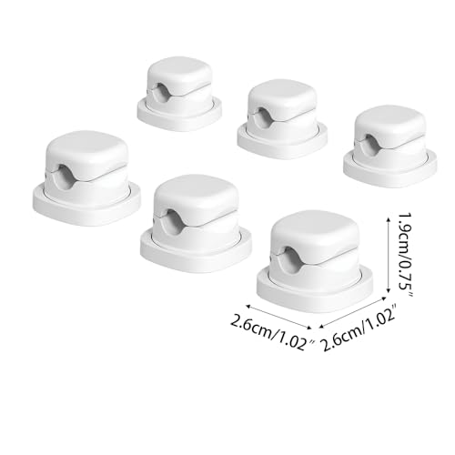 6PCS Swivel Cable Clips, Rotating Cord Organizer 7mm Hole para Phone USB Wire, Organizador de Cables Rotativo para Escritorio miniatura 4