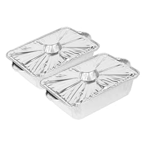 VINTORKY 2-teiliger Aluminiumfolie Einweggrill mit Deckel