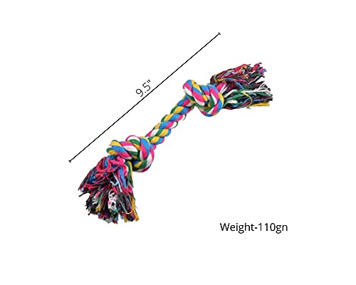Image of Cotton Chew Dog Rope Toy, 9.5 Inch Medium - Multicolor