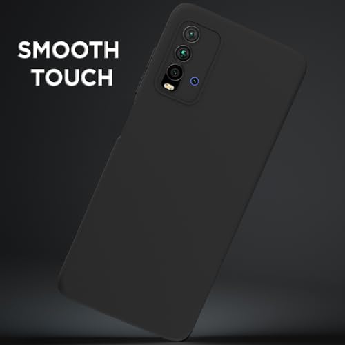 Image of Outlouders Back Cover for Redmi 9 Power /Poco M3 | Camera Protection | Durable Soft Matte Silicone Bumper Case (Black)