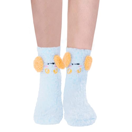 Image of Benefeet Sox Funny Animal Fuzzy Socks for Women Girls - Cute Fluffy Slippers, Cozy Warm Winter Plush Sleeping Socks