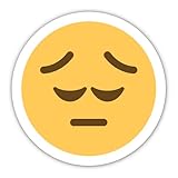 Pegatinas: 300 mm, 1 unidad Pegatina: 300 mm, 1 pieza – emoji triste reflexivo, placa circular gigante