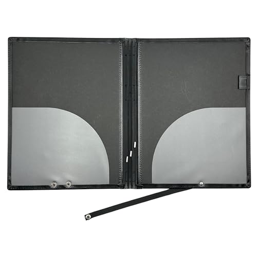 Lookery Choir Folder – Lightweight Black Choral Music Sheet Folder | 6 Elastic Stays, Hand Strap & Three-Angle Opening for Piano, Choir and Stage Performance (Size: 12.6 x 9.84 Inch Weight: ~395g)
