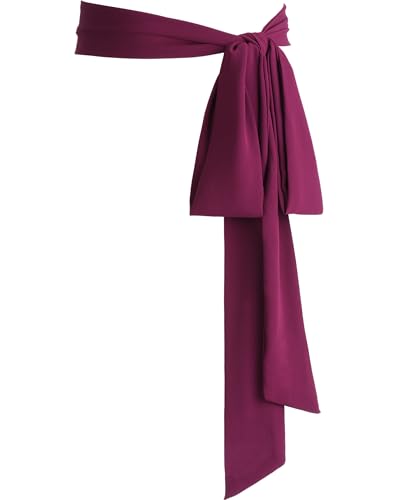 Image of Glitopper Women Chiffon Sash Belt Dress Sash Waist Bridal Wedding Belt 50s Accessories 3'' Wide