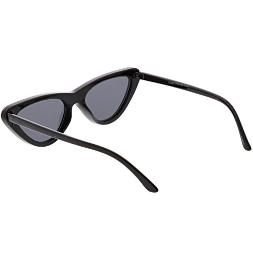 Image of zeroUV Women's Small Thick Neutral Colored Flat Lens Cat Eye Sunglasses 51mm