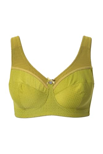 Ulla Popken Damen große Größen Übergrößen Plus Size Entlastungs-BH, Struktur, ohne Bügel helles gelbgrün 105C 801187630-105C