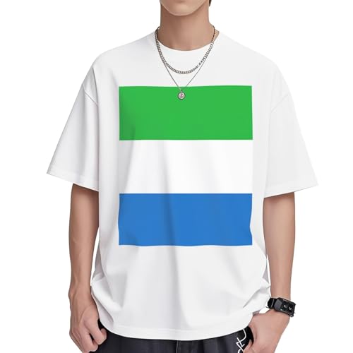 T-shirt Sierra Leone imprimé femme col rond manches courtes en coton ample