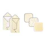 Burt's Bees Baby - Hooded Towels, Absorbent Knit Terry, Super Soft Single Ply & Washcloths, Absorbent Knit Terry, Super Soft 100% Organic Cotton