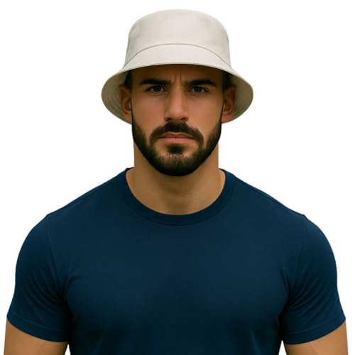 Chapéu Bucket Hat Unissex Liso Estilo Moderno (BR, Alfa, Único, Branco)