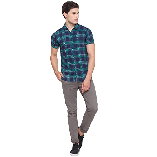 Image of Spykar Men's Slim Shirt (8907966633094 Green XL)