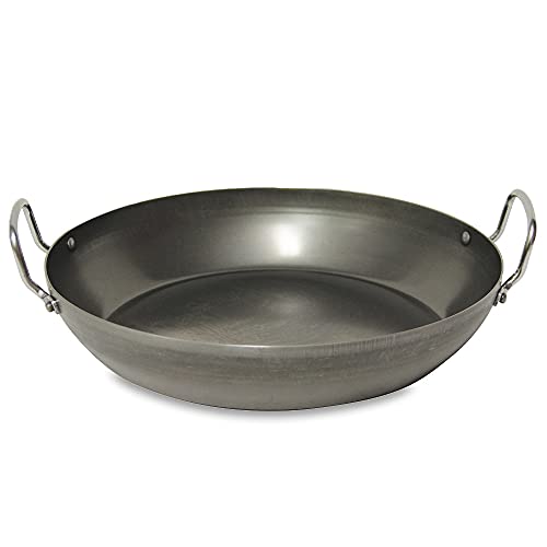 Pyrolux Industry Blue Steel Paella Pan, 40 cm / 5.8 Litre, Black