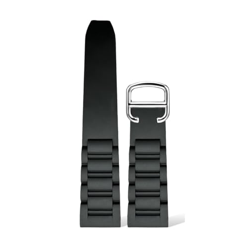 Bracelet montre fluorocaoutchouc premium pour boîtier Cartier Tank