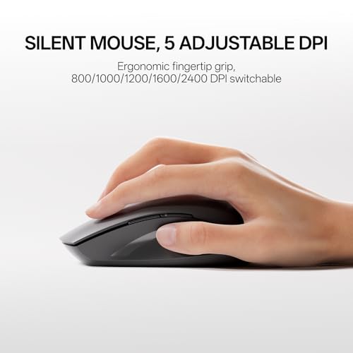 Image of Rapoo 9050S Multi-Device Keyboard and Mouse Combo, 2.4GHz /Bluetooth 5.0 /4.0 Wireless Keyboard & Mouse Set for Windows /Mac /Linux /Chrome, Support 4 Devices, Rechargeable, Silent Click, Black