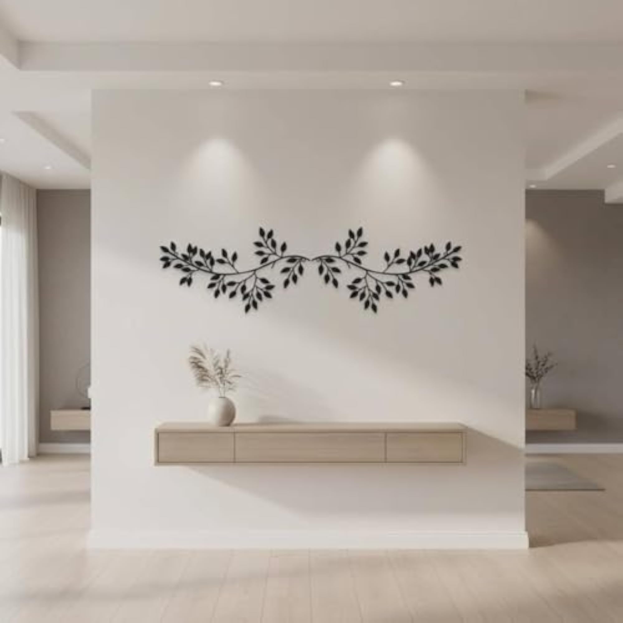 Olive Branch Wall Decor, Wrought Iron Nature-Inspired Art
