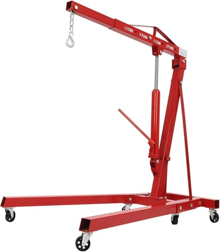 YXZQLOZ Grúa de Motor Plegable de 2 toneladas con 6 Ruedas de Hierro, grúa de Taller de Servicio Pesado para Levantar automóviles, Ejes y Motores