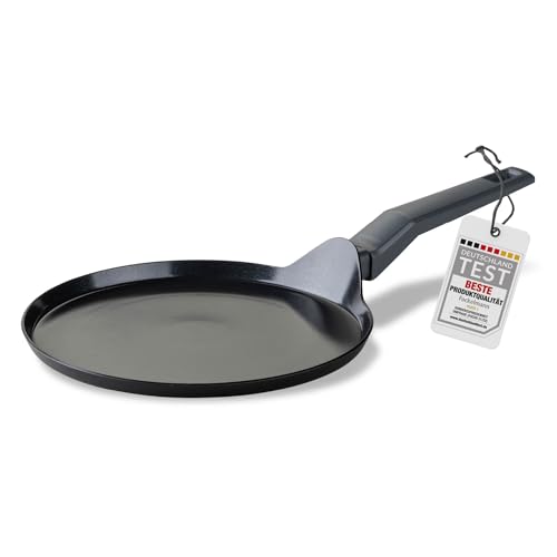 Fackelmann Crepepfanne 25cm Statement – Keramik beschichtete flache Pfanne - Recyceltes Aluminium mit Antihaft-Beschichtung – Für alle Herdarten inklusive Induktion, PFAS-frei