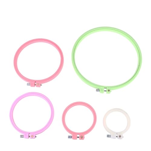 Hohopeti Upgrade Your Embroidery Pcs Plastic Hoops Cross Stitch Rings Embroidery Circles Easy Adjust Random for Wall Decor