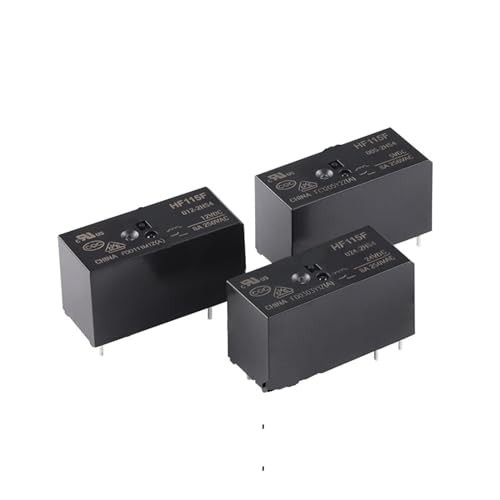 Relé HF115F-024-2HS4 con 6 pines y resistencia de 8A para placas electrónicas compactas