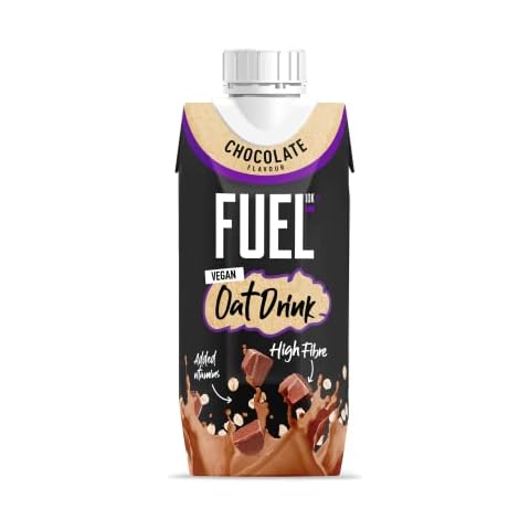 FUEL10K 330ml Chocolate Oat Fibre Breakfast Drink - Pack of 8 - High Fibre Vegan Drink Cover