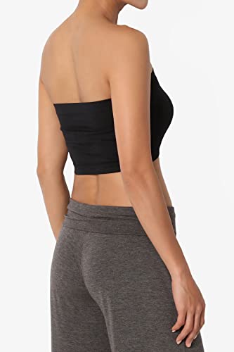 Themogan NT5506_BLK_OSZ Women'S Seamless Bandeau Bra Tube Top Strapless Nylon/Span Stretch Bralette Black One Size thumb #4