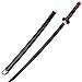 QHWJ Madera Cosplay Espada Prop Juguete Anime Ninja Cuchillo Arma Juguetes Modelo, para Kimetsu no Yaiba Demon Slayer Kamado Tanjirou Cosplay, Arma Katana Madera Samurai Espada Prop, 104cm