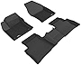 3D MAXpider Complete Set Custom Fit All-Weather Floor Mat for Select Toyota Prius/ Prius Prime Models - Kagu Rubber (Black)