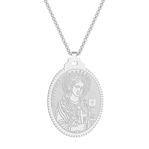 ZIAFRPN Colgante Hombre Santa Bárbara Collar Hombre Santa Bárbara Medalla Joyería