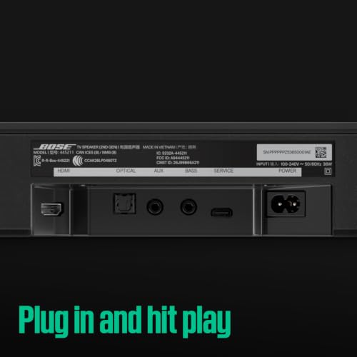 Bose TV Speaker (2nd Gen) - Compact Soundbar with Bluetooth and HDMI-ARC Connectivity, Clear Dialogue, Dolby Atmos, Deep Bass, Included Remote Control for Easy Setup, Black - image 4