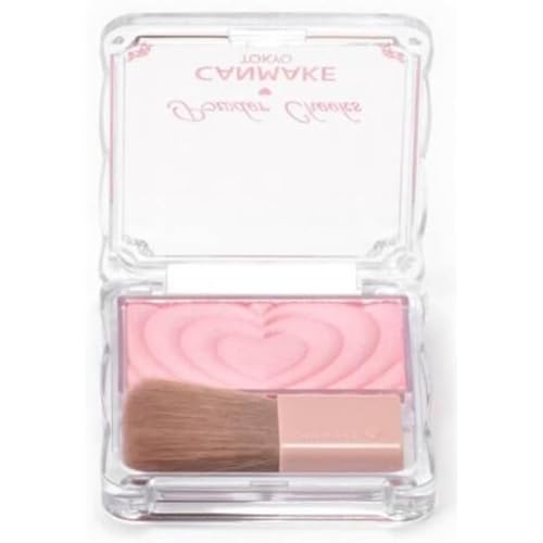 Image of CANMAKE - Powder Cheeks - Fine Pearl Transparent Clear Powder w /Soft Brush - 0.06floz (1.8g) (P02 Little Shy Pink)