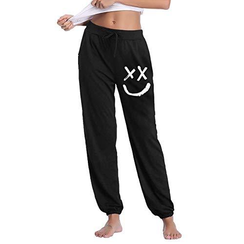 KarleDeal Louis Tomlinson Logo Women's Sweatpants Basic Jogger Pants Fashion Elastic Trousers for Running Yoga Sports Black