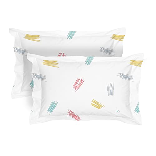 Image of Flat Bedsheet with 2 Pillow Cover - Cotton Bedsheet /Bedsheets /Bed Sheet - Print9