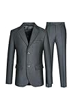  STENSER K46A Jungen Anzug Uniform 2 Teilig Sakko Hosen Formale Festlich Hochzeit, Grau, 128 Regulär (Label 30/128)