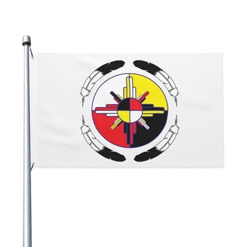 Medicine Wheel Native Americans Flag 3x5 Ft Outdoor Decoration Banner Yard Flag With Grommets