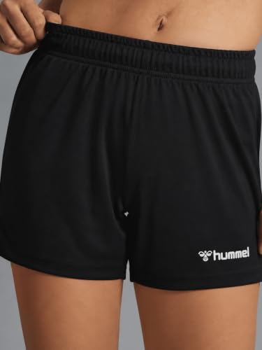 Image of hummel Evy Solid Regular fit Polyester Shorts for Women Comfortable Breathable Fabric Stretchable for Everyday Use Ideal for Yoga Training Gym Running or Performance