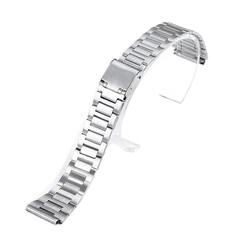 APVMFMKLTG Correa de reloj de Metal de 18mm compatible con Casio F-91W, pulsera de acero inoxidable for F105/108/A158/168 AE1200/1300, accesorios de pulsera(Silver-18mm)