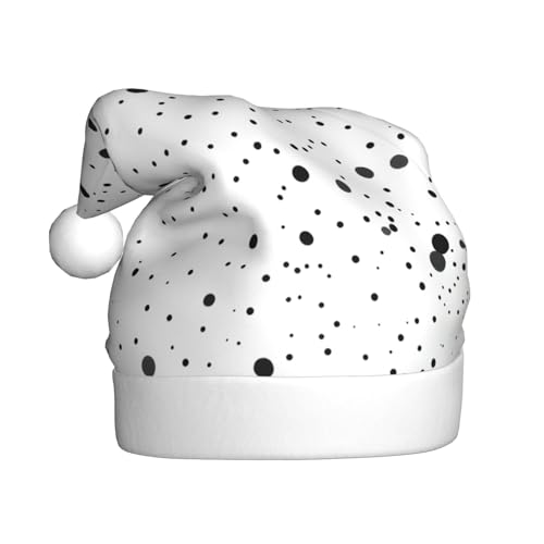 hgnbcsa Sombreros de Papá Noel de felpa con estampado de lunares en blanco y negro, muñeco de nieve, sombreros de decoración de Navidad para suministros de fiesta de Navidad
