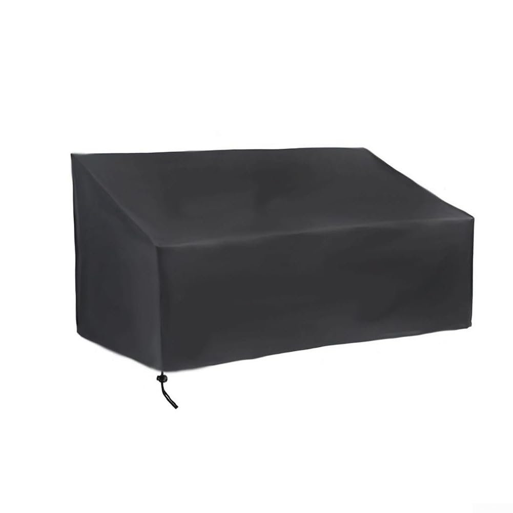Zoegneer Funda impermeable para banco de exterior, color negro, para jardín, parque, terraza, 2/3/4 plazas, 134/163/190 x 66 x 89 cm