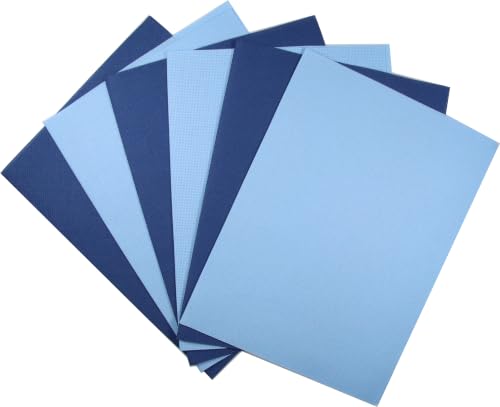 Image of KCS 4 /6 pc of 12 inch x 18 inch(30cmx45cm) 16 Count Cotton Aida Cloth Cross Stitch Fabric (6 pc, Light Blue+Jeans Blue)