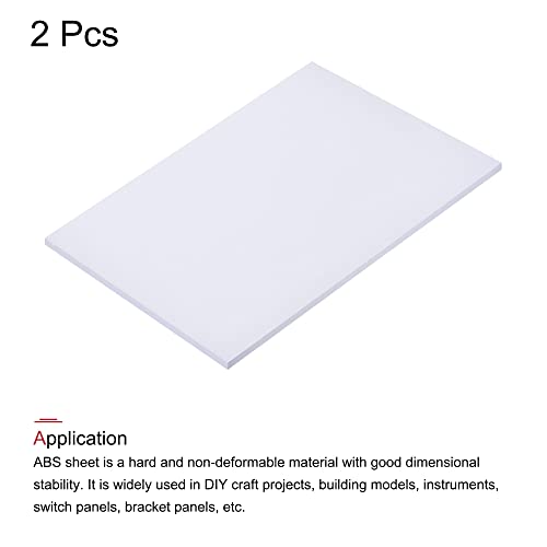 Image of MECCANIXITY White ABS Plastic Sheet 7x4x0.2inch for Building Model, DIY Crafts, Panel, Pack of 2