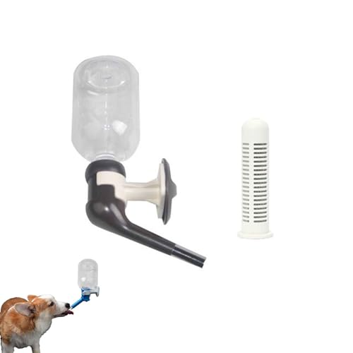 ペット給水器 猫 水飲み器 犬みずのみ機 猫 ケージ 取付型 ボトル 使用可能 吊り下げ式 犬猫用水筒 ボール式舐め飲み 新鮮水フィルター搭載 給水器 中小型犬用 ウサギ用 自動 軽量 便利 犬猫お留守番対策 ペットグッズ (スクェアノズル,ブラック)
