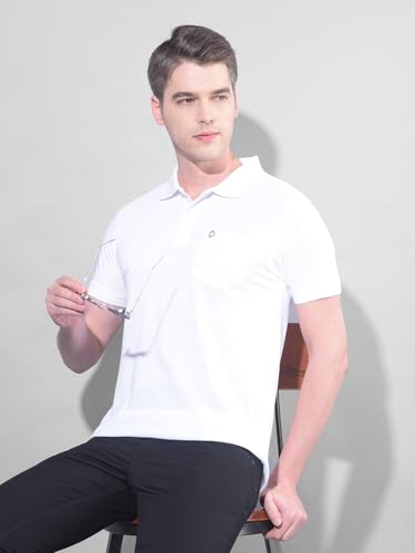 Image of Dollar Men's Pack of 1 Solid Cotton Blend Polo Neck T-Shirt