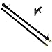 H&G Studio 5ft Wooden Black Finish Pole with 2 Position Angle Bracket Kit - Home Porch Flag Decor