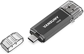Vansuny 128GB Type C Flash Drive 2 in 1 OTG USB 3.0 + USB C Memory Stick with Keychain Dual Type C USB Thumb Drive Photo Stick Jump Drive for Android Smartphone, Computers, MacBook, Tablets, PC