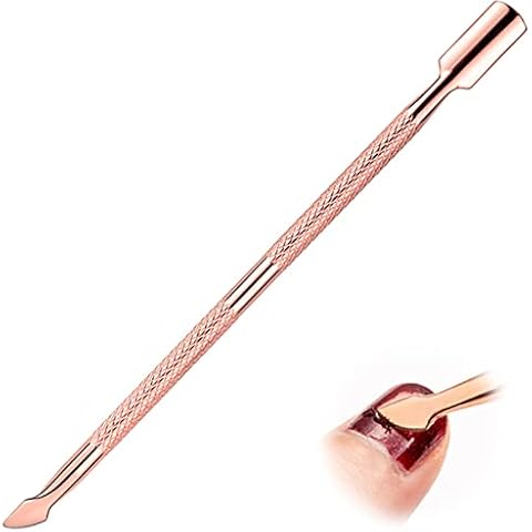 Edelstahl Doppelend Nagelhautschieber, Profi Cuticle Pusher für Maniküre,Metallspatel für Maniküre, Pediküre(rose gold) Cover