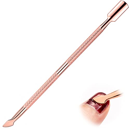 Professionnel Poussoir à Cuticules à Double Tête, Repousse-Cuticules,Coupe cuticules,Pousse de Manucure Outil pour manucure et pédicure(rose gold) Cover