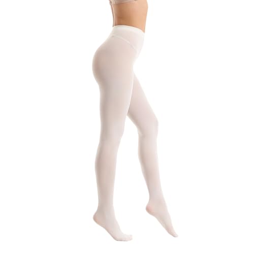 Image of Women's 80 Denier Opaque Tights, Microfiber Run-Resistant, Ultra Soft & Stretchy