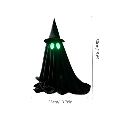 Decoración de Halloween para el hogar con sombrero de bruja negro y centros de mesa luminosos 6
